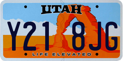 UT license plate Y218JG
