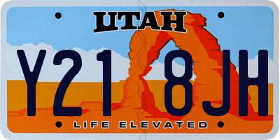 UT license plate Y218JH
