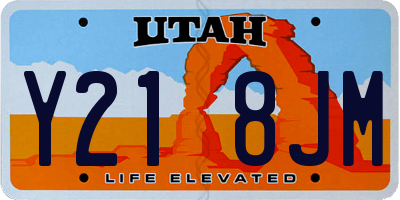 UT license plate Y218JM