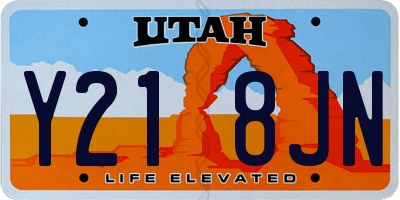 UT license plate Y218JN