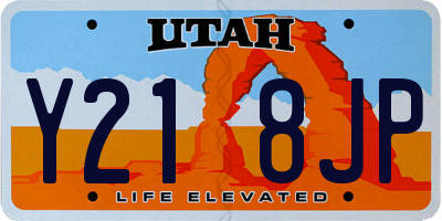 UT license plate Y218JP