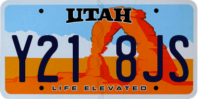 UT license plate Y218JS