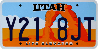 UT license plate Y218JT