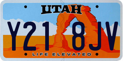 UT license plate Y218JV