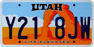 UT license plate Y218JW