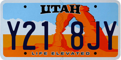 UT license plate Y218JY
