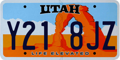 UT license plate Y218JZ