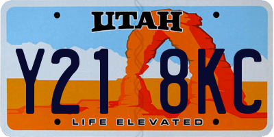 UT license plate Y218KC