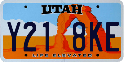 UT license plate Y218KE