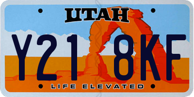 UT license plate Y218KF