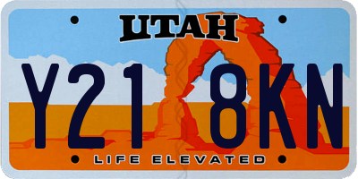 UT license plate Y218KN