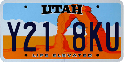UT license plate Y218KU