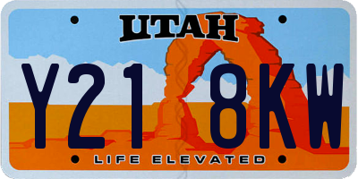 UT license plate Y218KW