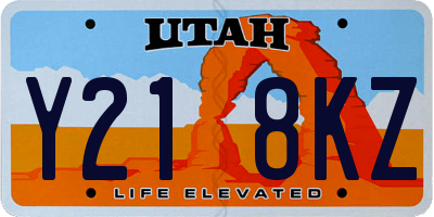 UT license plate Y218KZ