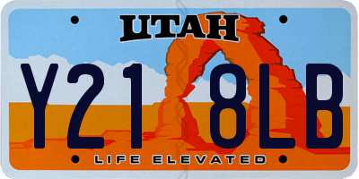 UT license plate Y218LB