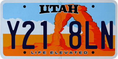UT license plate Y218LN