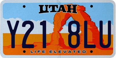 UT license plate Y218LU