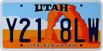 UT license plate Y218LW