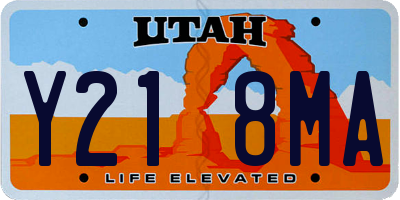 UT license plate Y218MA