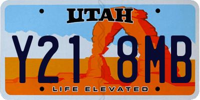 UT license plate Y218MB
