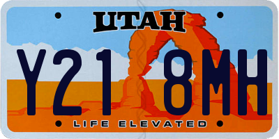 UT license plate Y218MH