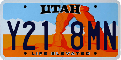 UT license plate Y218MN