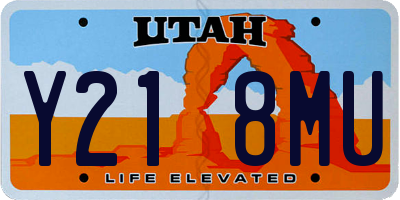 UT license plate Y218MU