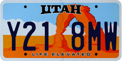 UT license plate Y218MW