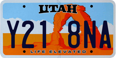 UT license plate Y218NA
