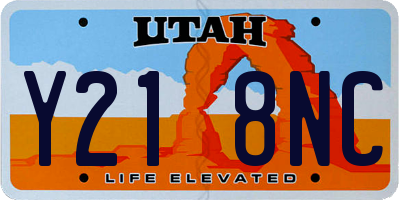 UT license plate Y218NC