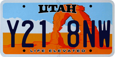 UT license plate Y218NW
