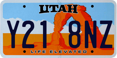 UT license plate Y218NZ