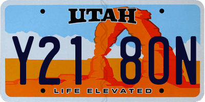 UT license plate Y218ON
