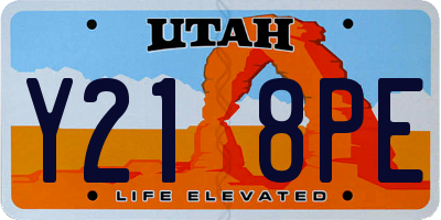 UT license plate Y218PE