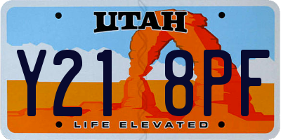 UT license plate Y218PF