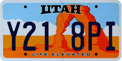 UT license plate Y218PI