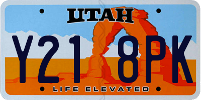 UT license plate Y218PK