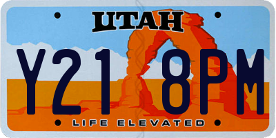 UT license plate Y218PM