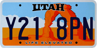 UT license plate Y218PN
