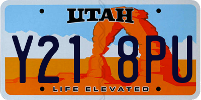UT license plate Y218PU