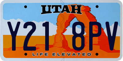 UT license plate Y218PV