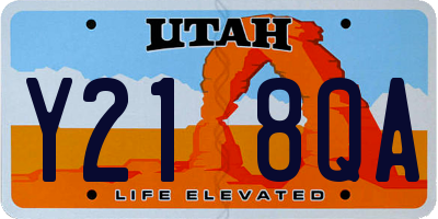 UT license plate Y218QA