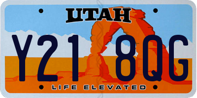 UT license plate Y218QG
