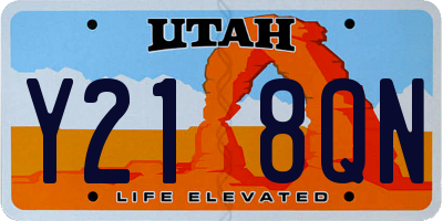 UT license plate Y218QN