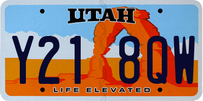 UT license plate Y218QW