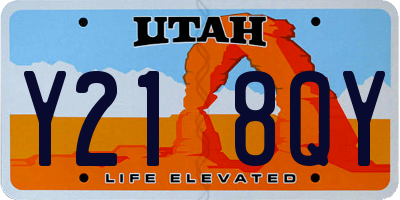 UT license plate Y218QY