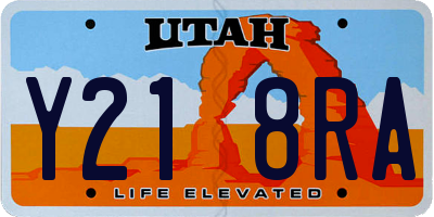 UT license plate Y218RA