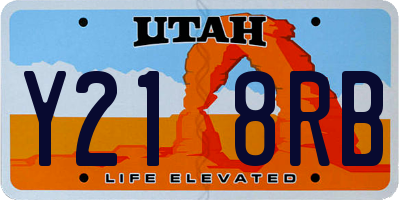 UT license plate Y218RB