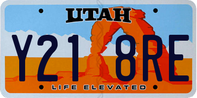 UT license plate Y218RE