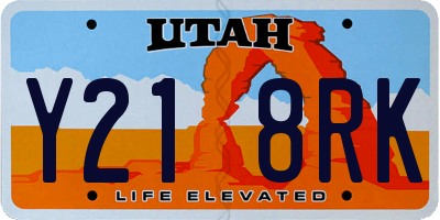 UT license plate Y218RK